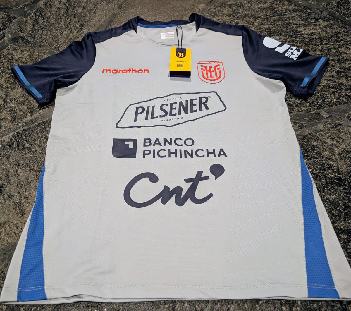 ECUADOR WORLD CUP GRAY TRAINING JERSEY WITH SPONSORS