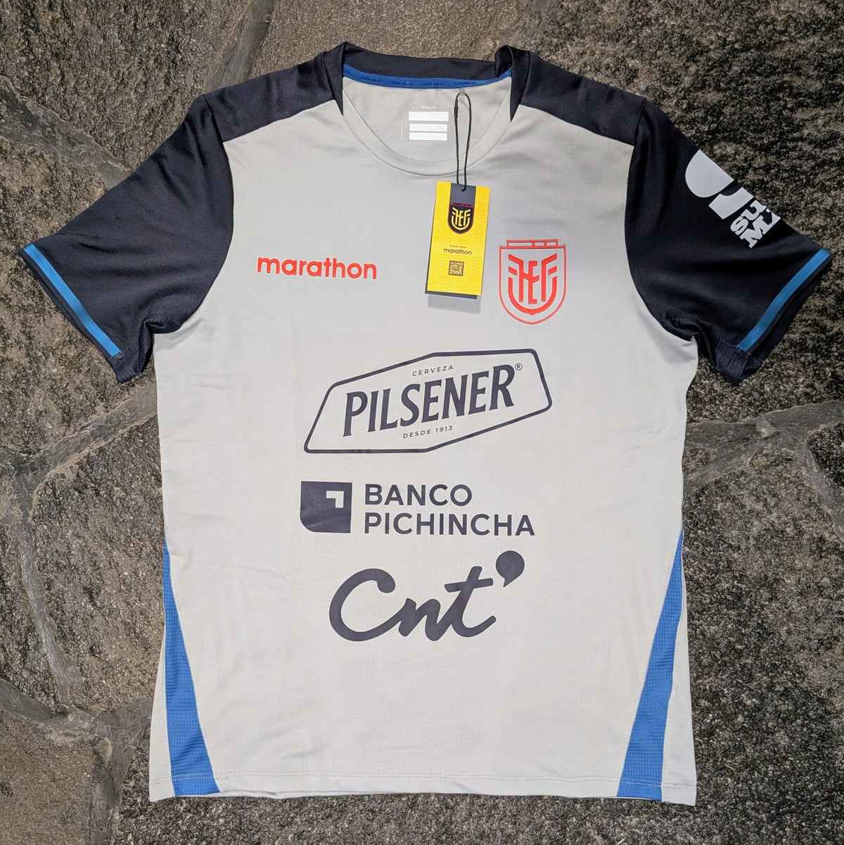 ECUADOR WORLD CUP GRAY TRAINING JERSEY WITH SPONSORS