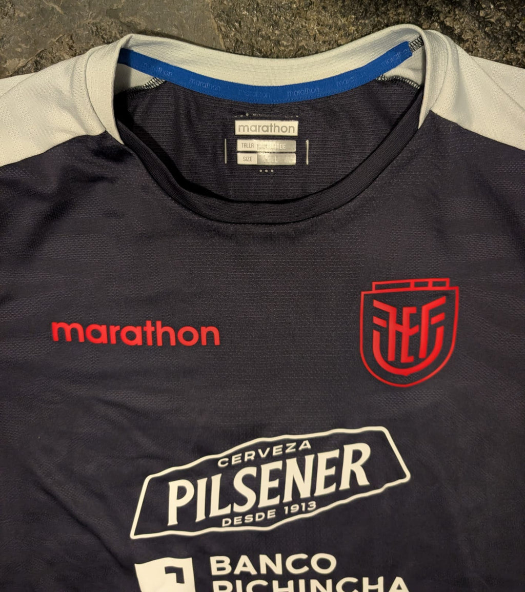 ECUADOR WORLD CUP NAVY BLUE TRAINING JERSEY WITH SPONSORS